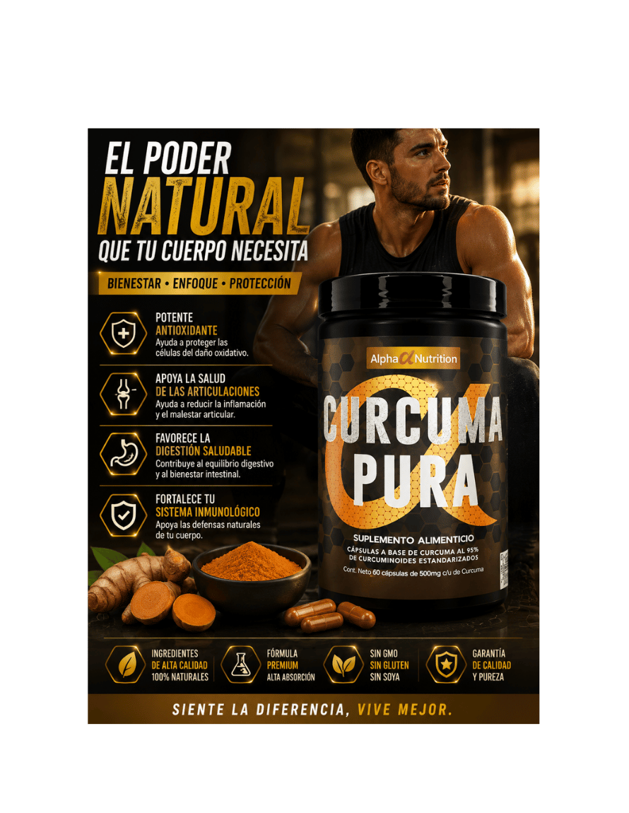 Miniatura: Alpha Curcuma Pura 60 Cápsulas | Antiinflamatorio Natural con Cúrcuma y Piperina