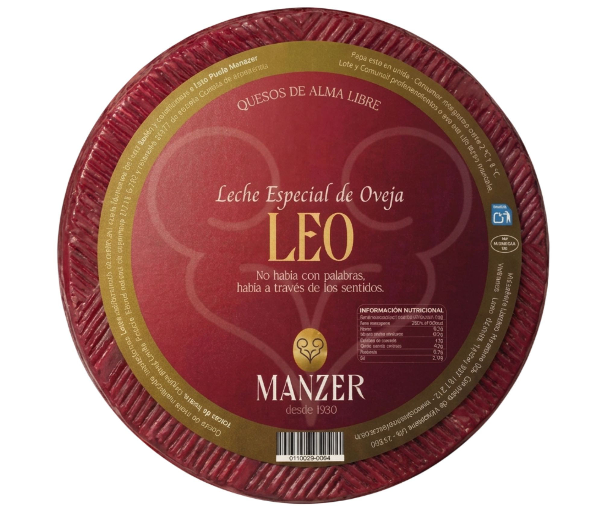 Queso Leo Oveja Leche Pasteurizada Manzer 3Kg Aprox. x 2 Ud