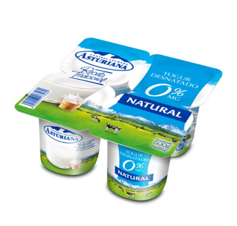 Yogur Desnatado Natural Asturiana pack 4