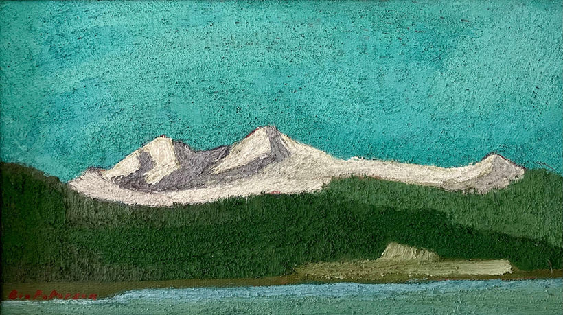Bia Peterson, Lake Oregon, Diamond painting, oil painting, mid century painting