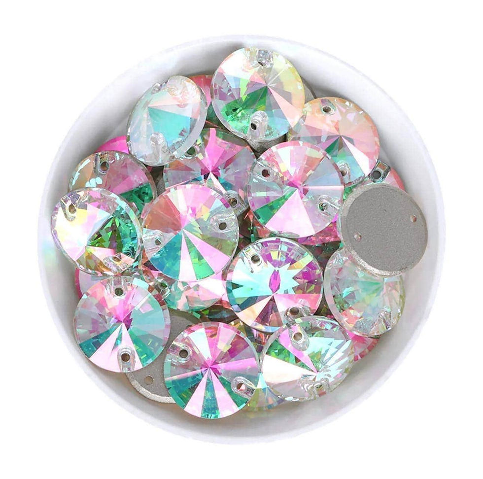 Thumbnail: Crystal Phantom 3200 Sew On Crystal Rivoli Flatback Rhinestones