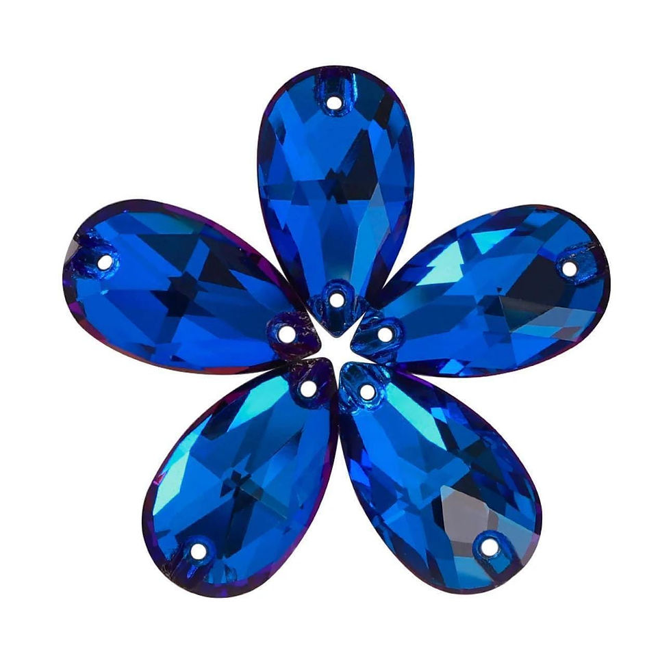 Thumbnail: Bermuda Blue / Capri Blue Violet -- Sew On Glass Crystal 3230 Teardrop / Pear...
