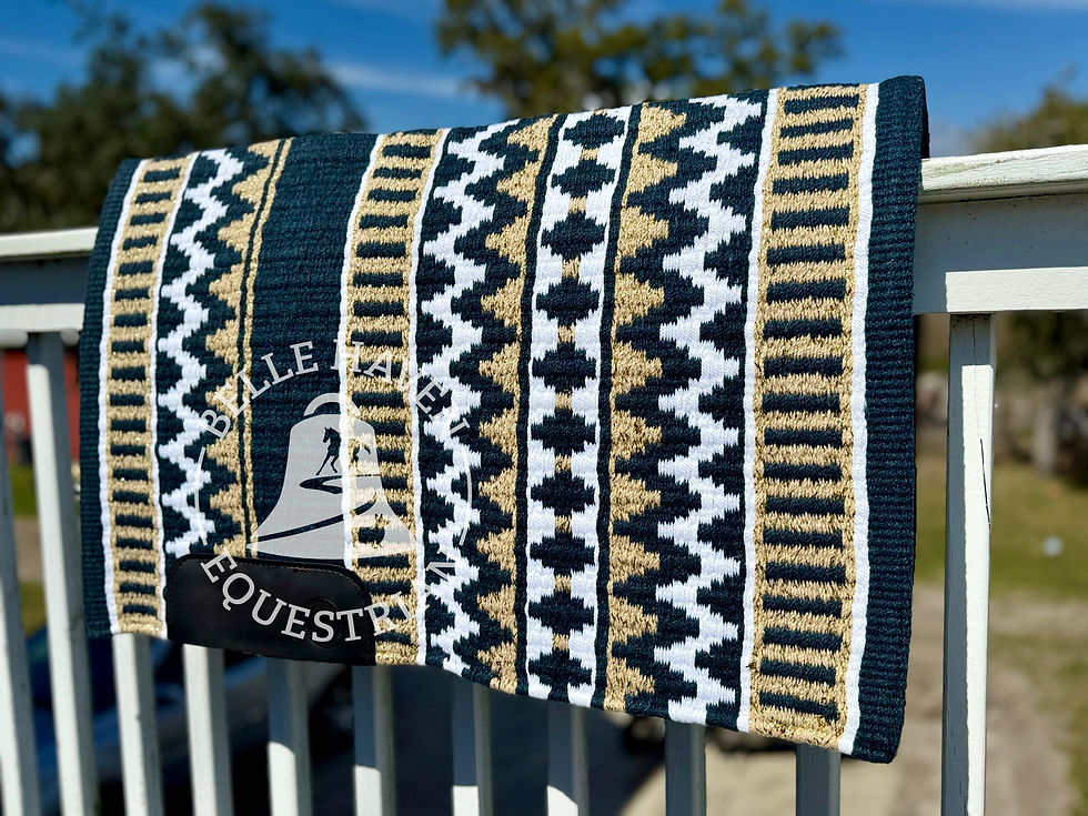Thumbnail: Classic Navy & Golden Honey 34x42 Western Show Saddle Pad