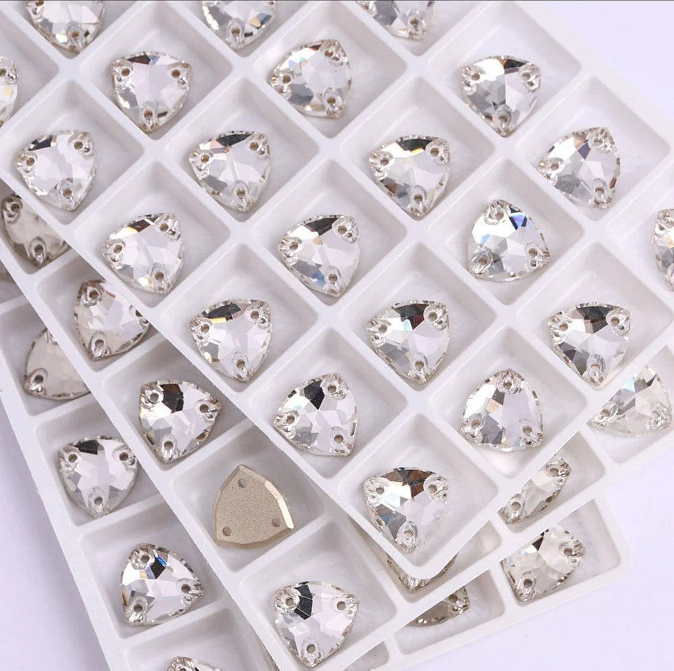 Thumbnail: Crystal Clear 3272 Sew On Glass Crystal Trilliant Flatback Rhinestones