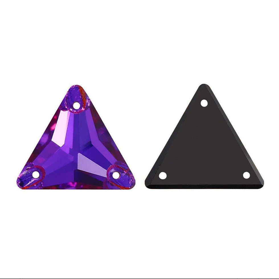 Thumbnail: Violet Blue 3270 Sew on Glass Crystal Triangles Flatback Rhinestones