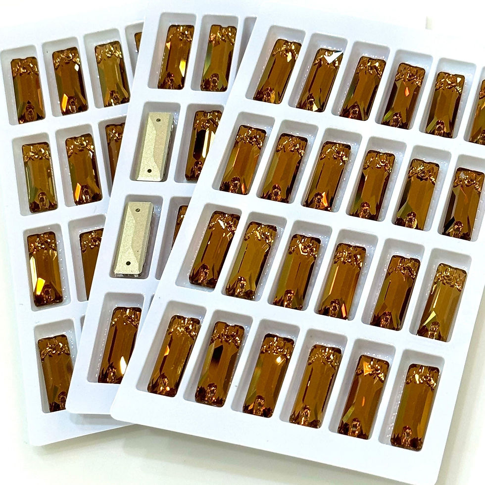 Thumbnail: Light Colorado Topaz / Caramel - Sew On Glass Crystal Cosmic Baguettes / 6x18...