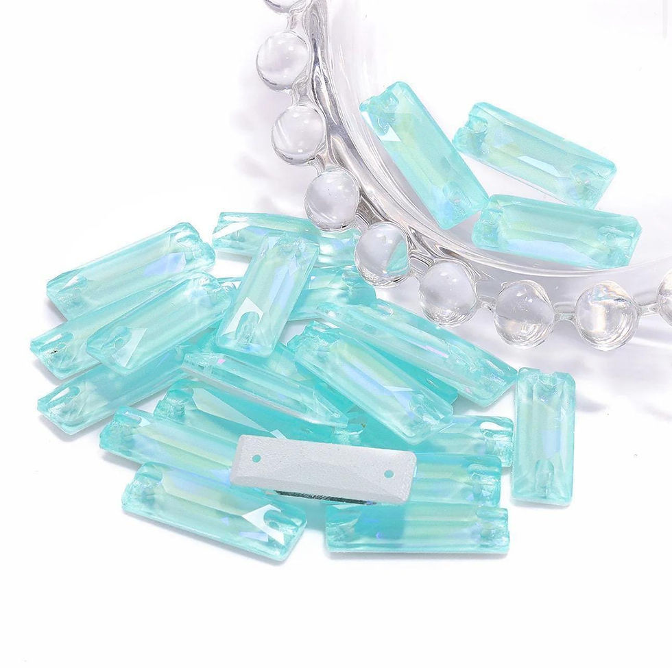 Thumbnail: Light Azore EN 3255 Sew On Flatback Crystal Cosmic Baguette Rhinestones