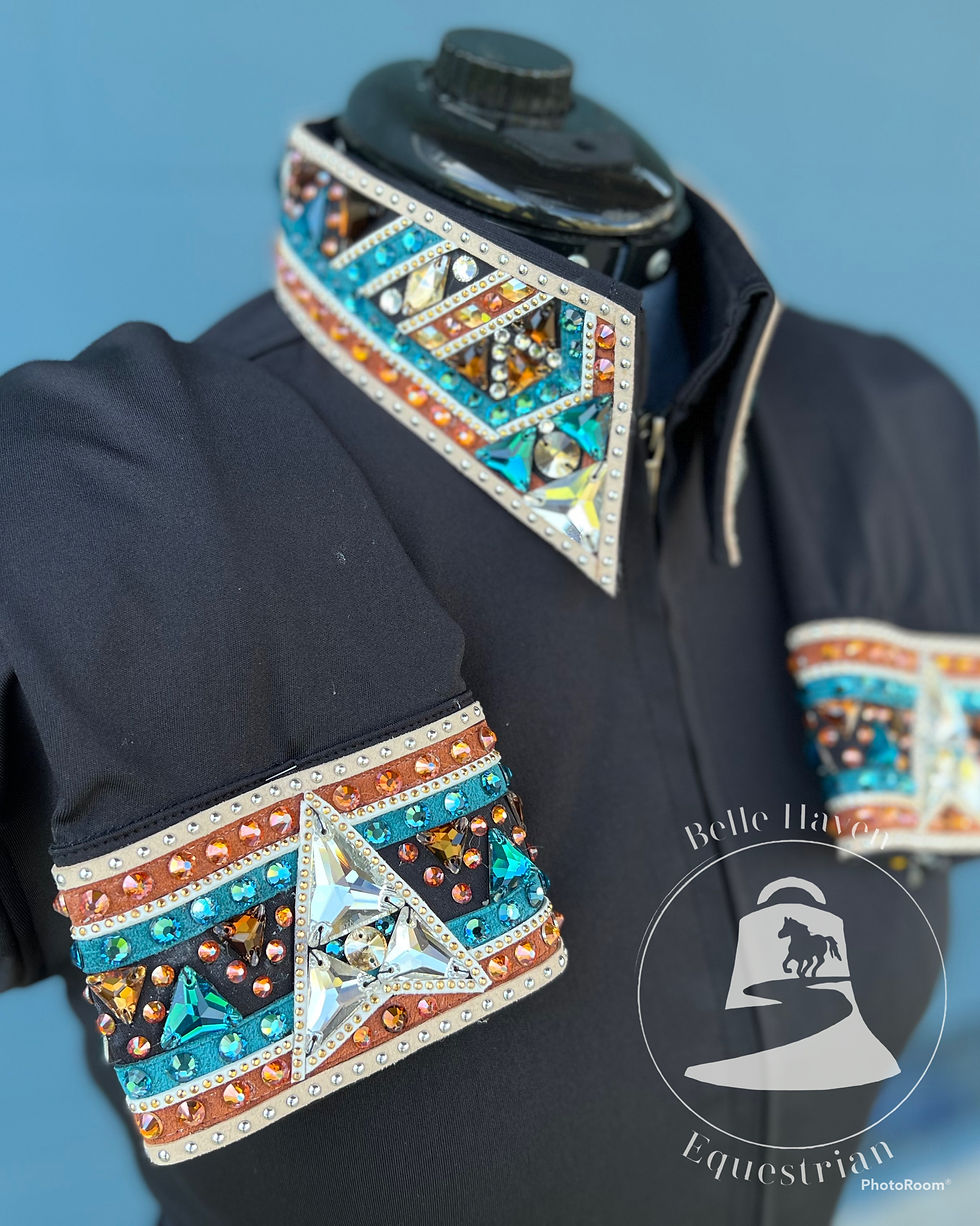 Thumbnail: Copper & Teal Front Zip Show Shirt