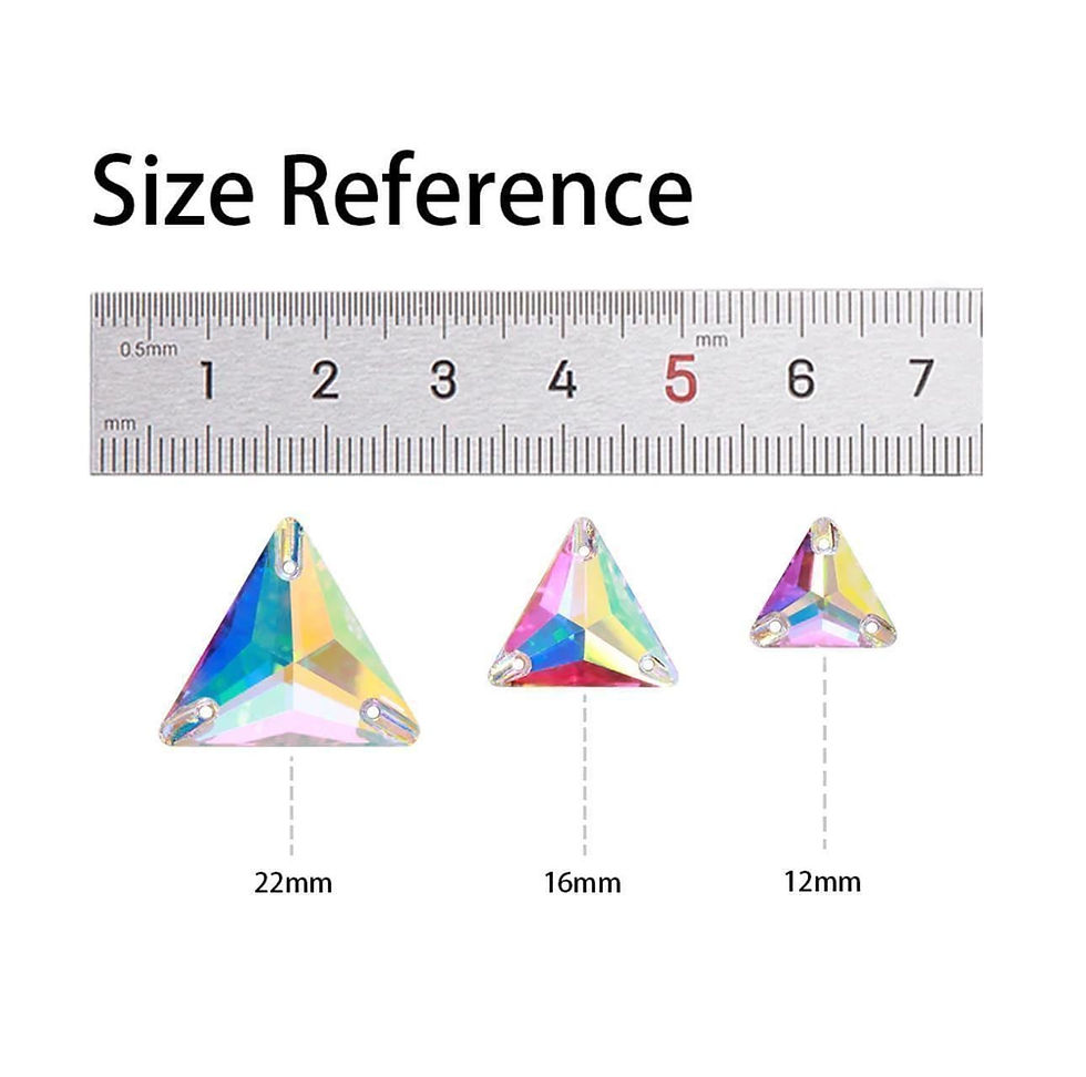 Thumbnail: Burgundy Sew On Glass Crystal Triangle Rhinestones 12mm, 16mm, 22mm