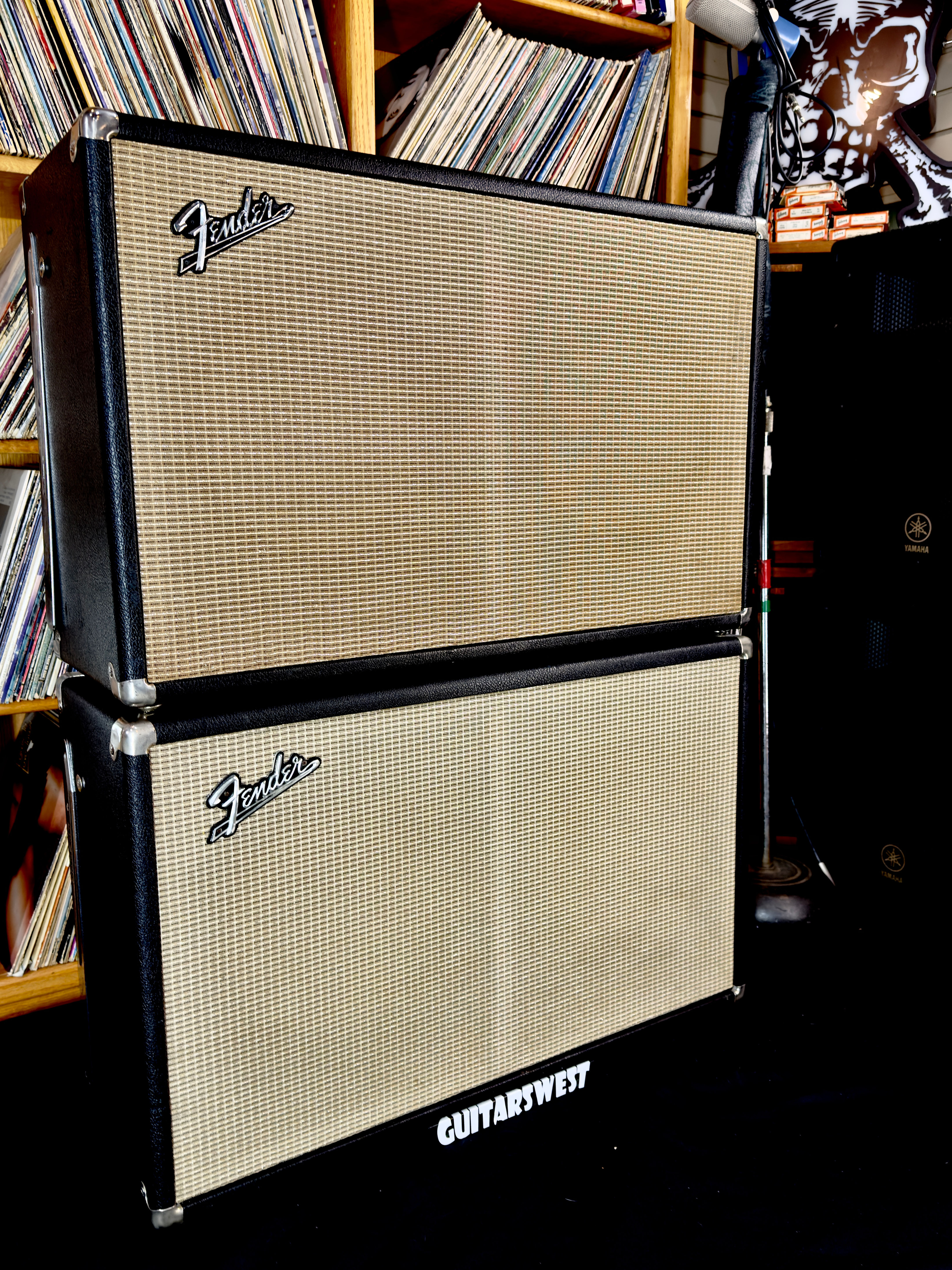 1967 Fender Bandmaster 2x12 "Small-Box" Piggyback Pair – Pre-Drip – Pro Deatail