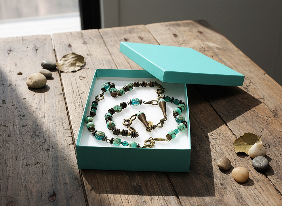 Thumbnail: Boho Green Jasper Necklace