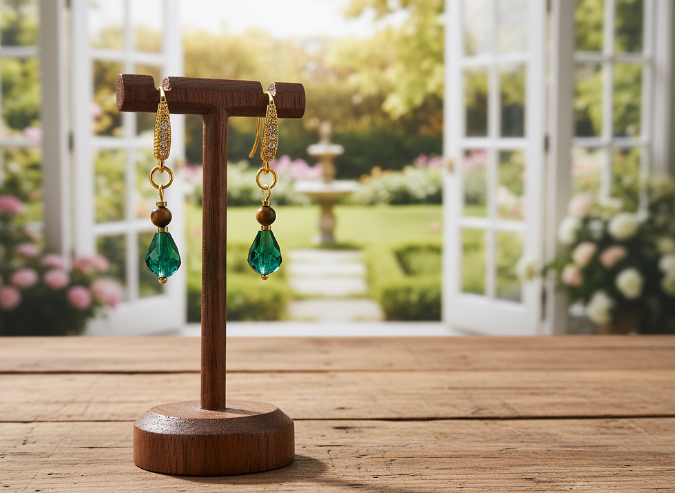 Thumbnail: Tiger Eye and Green Crystal Set.