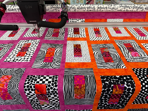 quilting on the Bernina Qmatic