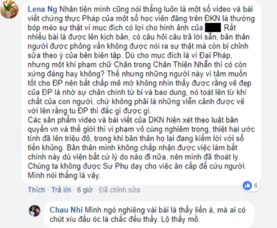 Các bài viết của học viên đăng quảng bá Đại Pháp trên website ĐKNVN (DKN.TV) thì đều bị nói là thổi phồng sự thật, nhiều tình huống còn cố tình bịa đặt thêm thắt sự huyền bí vào cho tăng tính giật gân để hút view. Tu luyện Chứng thực Pháp mà ngay từ đầu đã bất Chân thì hỏi có khởi được tác dụng gì tốt không?