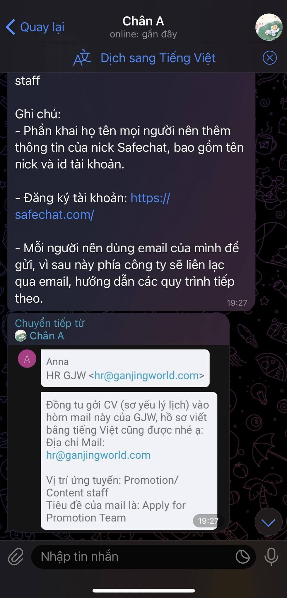 Nick "Chân A" là nick của Chánh