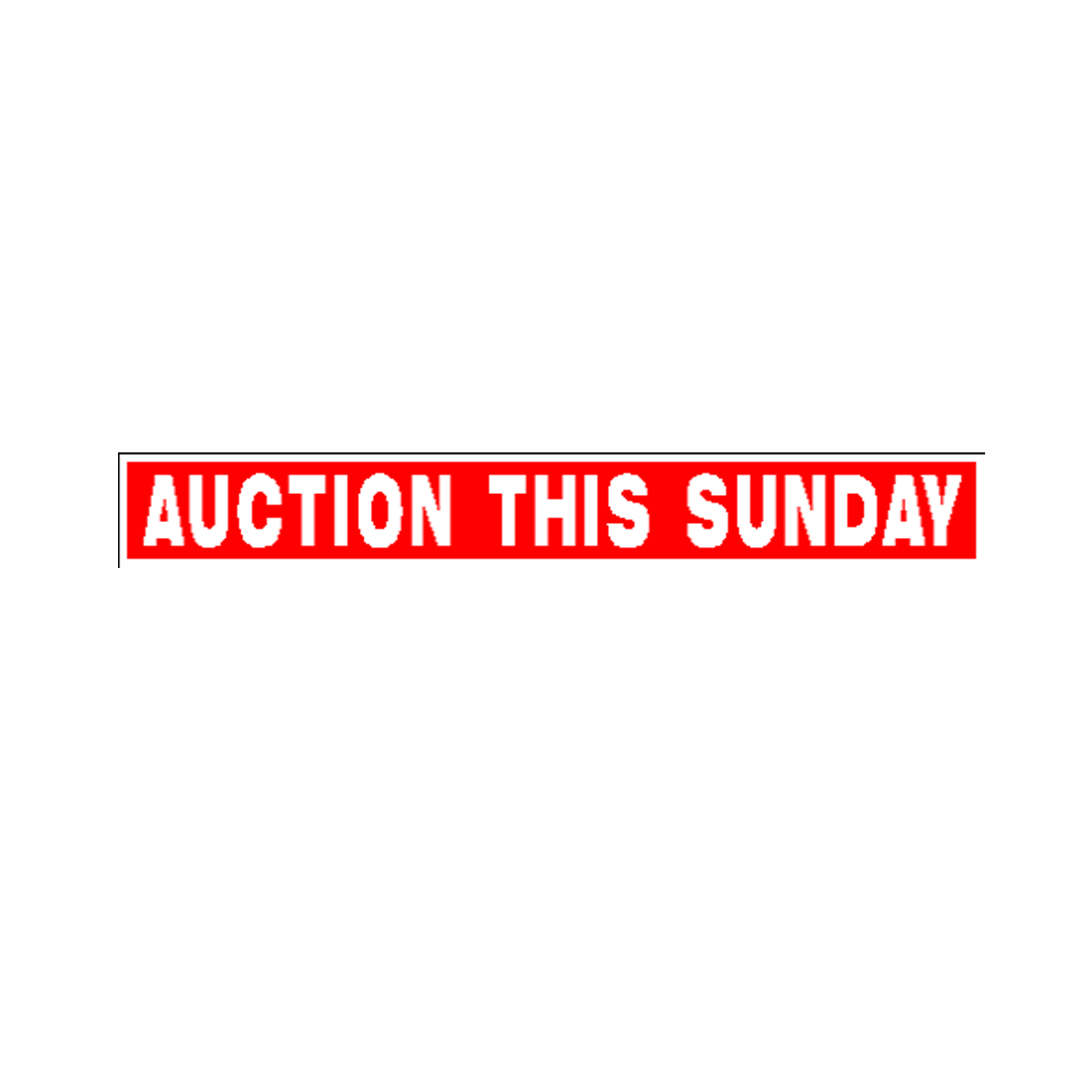 Generic Product - Auction This Sunday Sign Strip(900mm x 120mm)