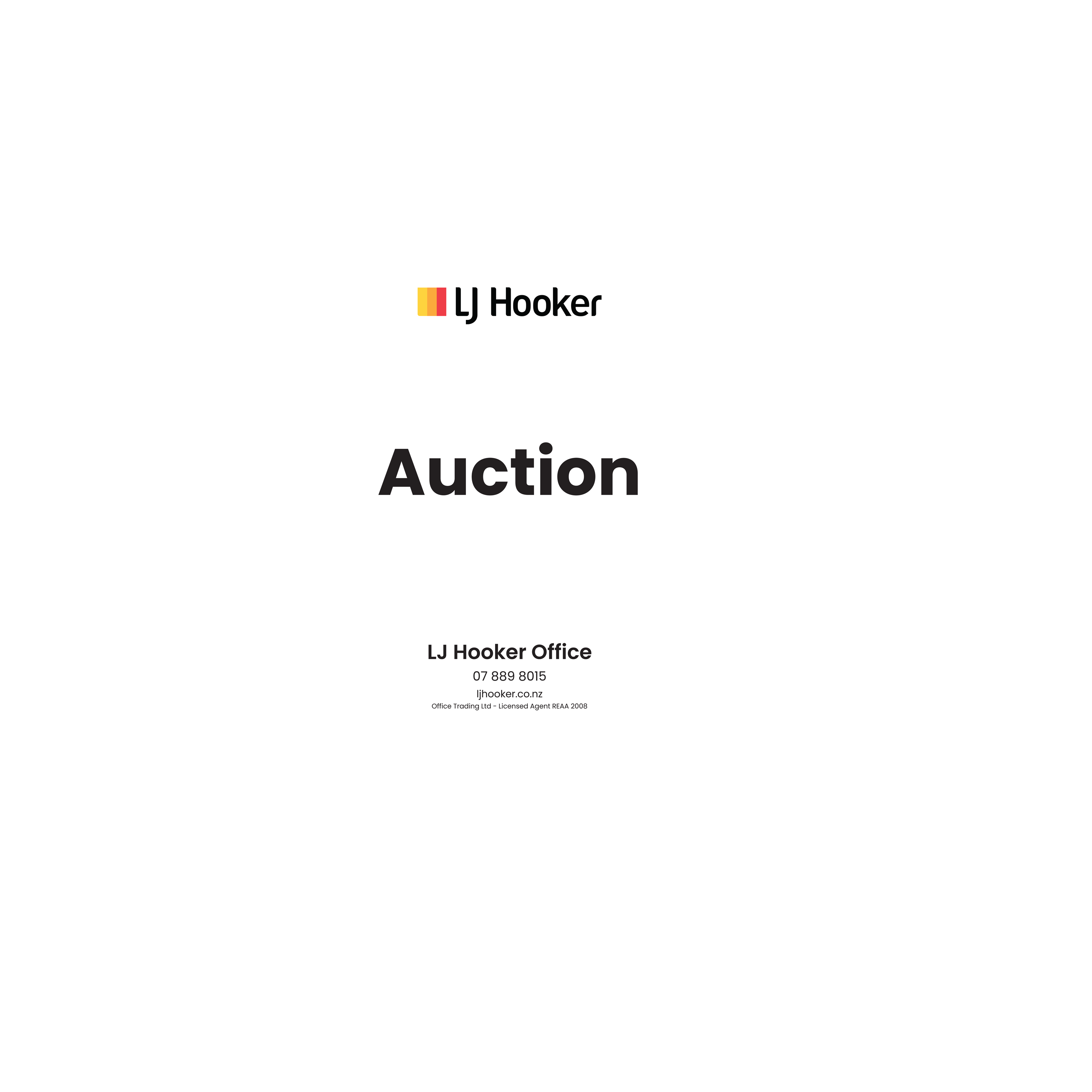 LJ Hooker - Auction Portrait Site Signs(600mmx900)
