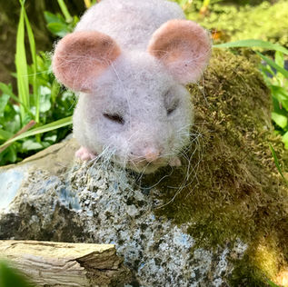 Needle Felted Mouse made out of recycled plastic bottle fibres
