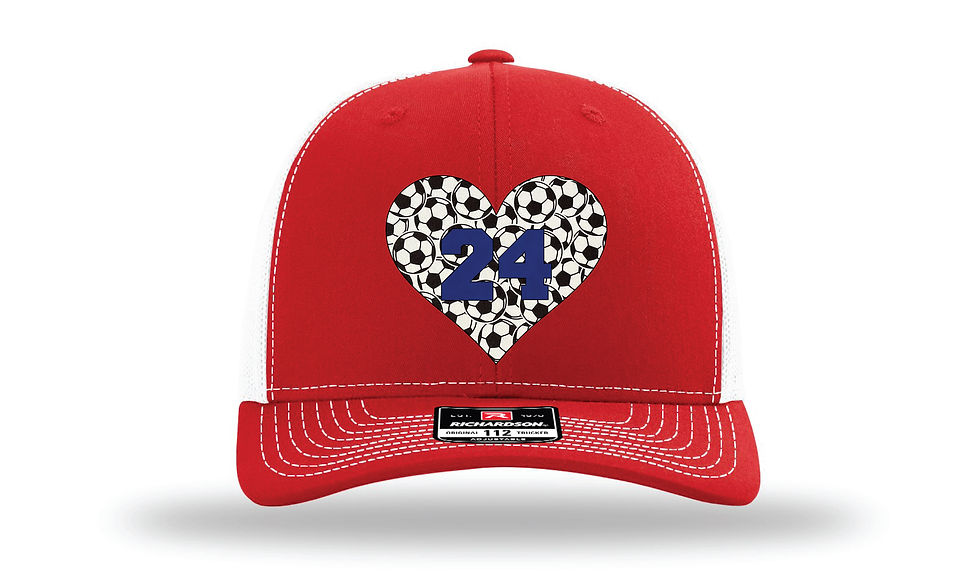 Thumbnail: PH Heart Number Soccer Trucker Hat Soccer Leatherette Patch