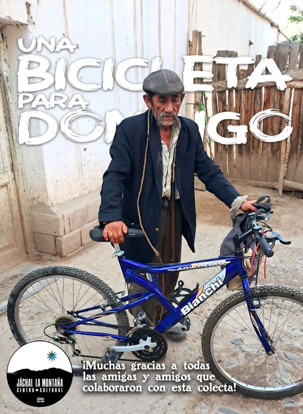 Una colecta solidaria en Jachal permitió devolverle la bicicleta a un Domingo, el histórico yuyero del norte sanjuanino