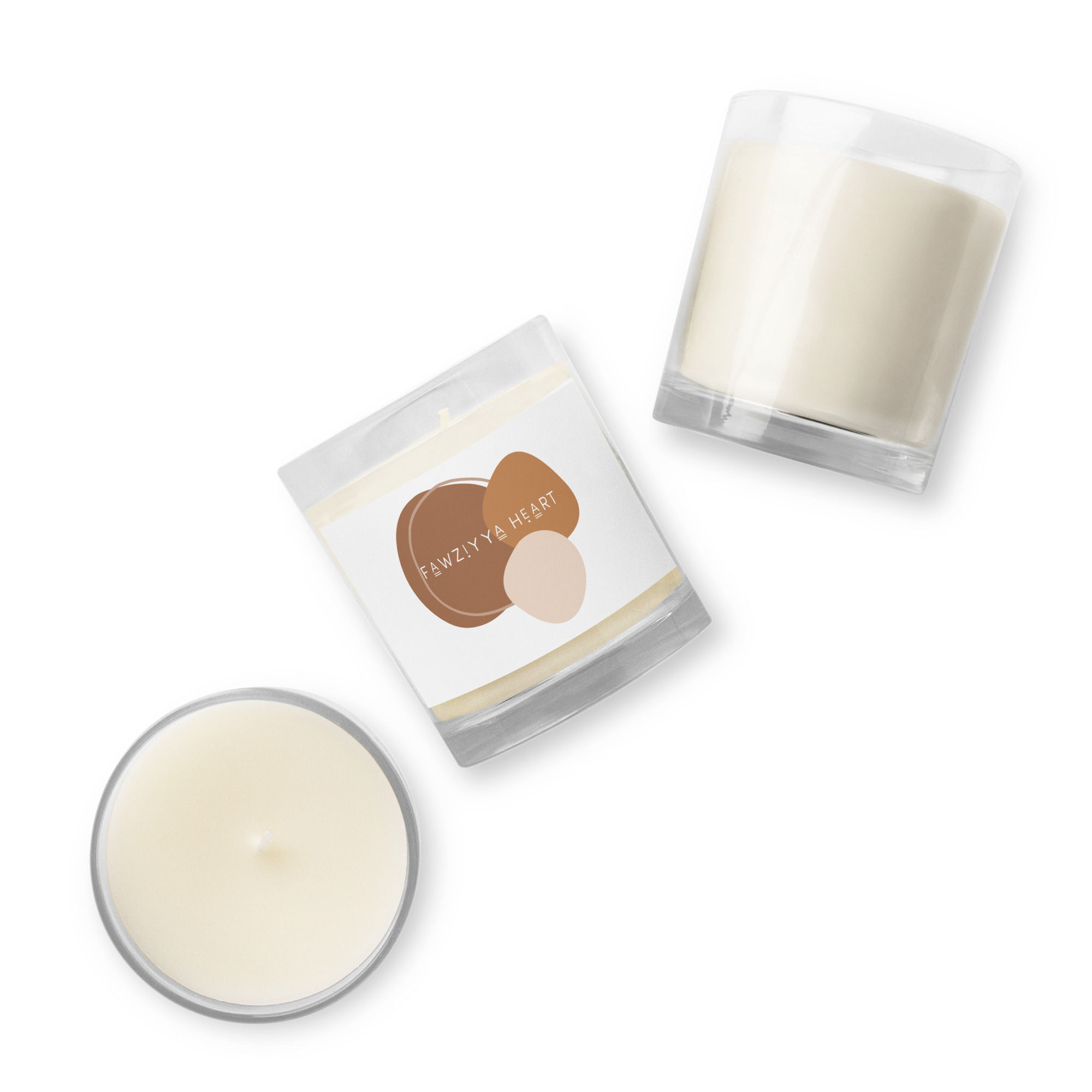 Fawziyya Heart Glass jar soy wax candle