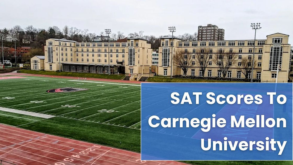 Carnegie Mellon University athletic field and campus buildings featured for content on sending SAT scores to CMU.