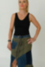 Thumbnail: Khaki denim skirt