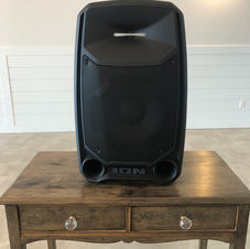 Bluetooth speaker with two wired microphones