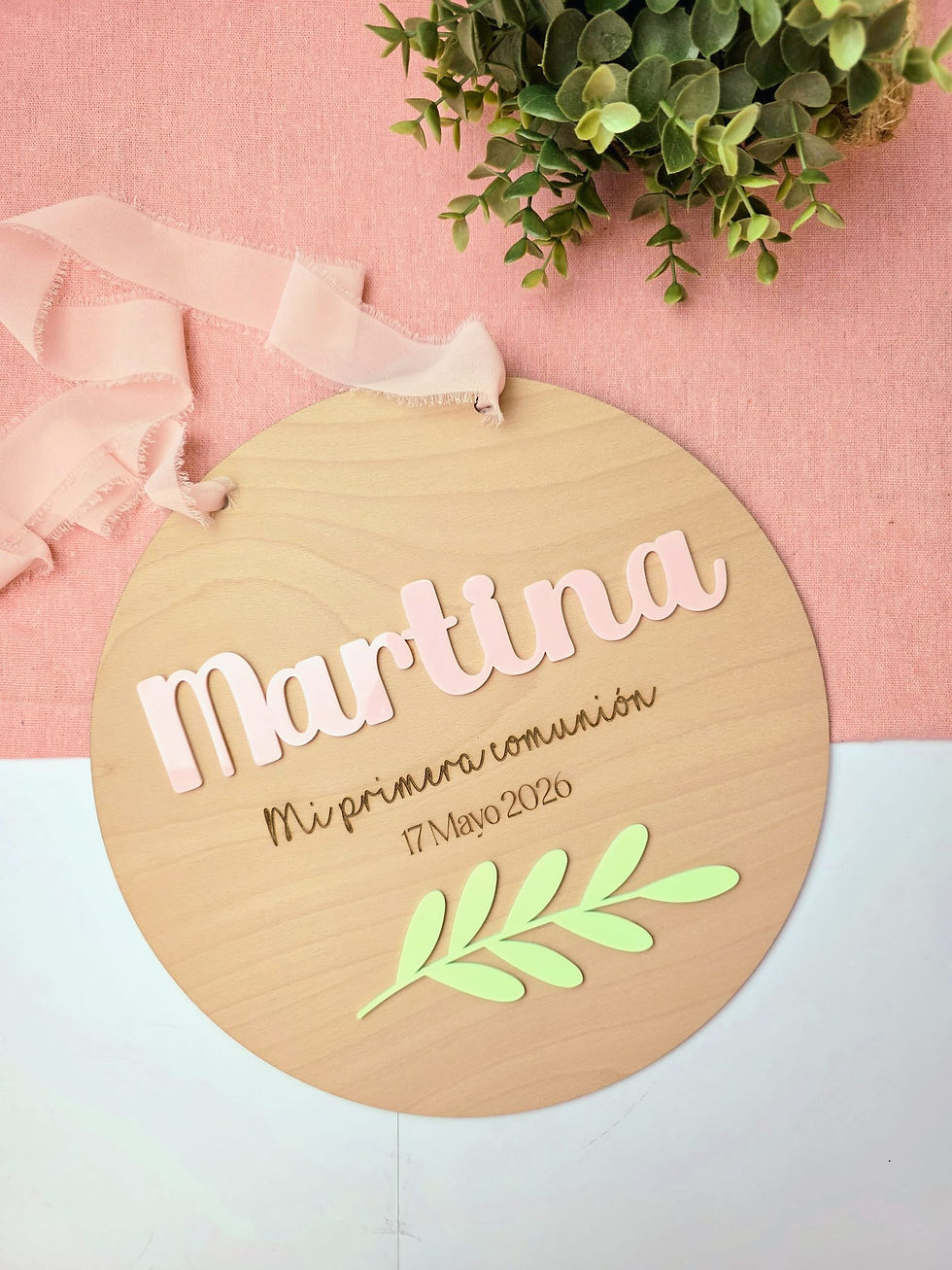 Miniatura: cartel de madera para silla de comunion con nombre marcasitios