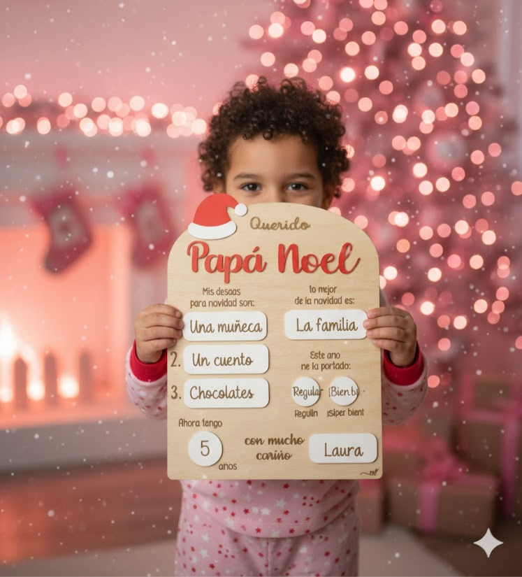 Miniatura: carta de madera para reyes magos y papa noel de madera personalizada para niños regalos especiales