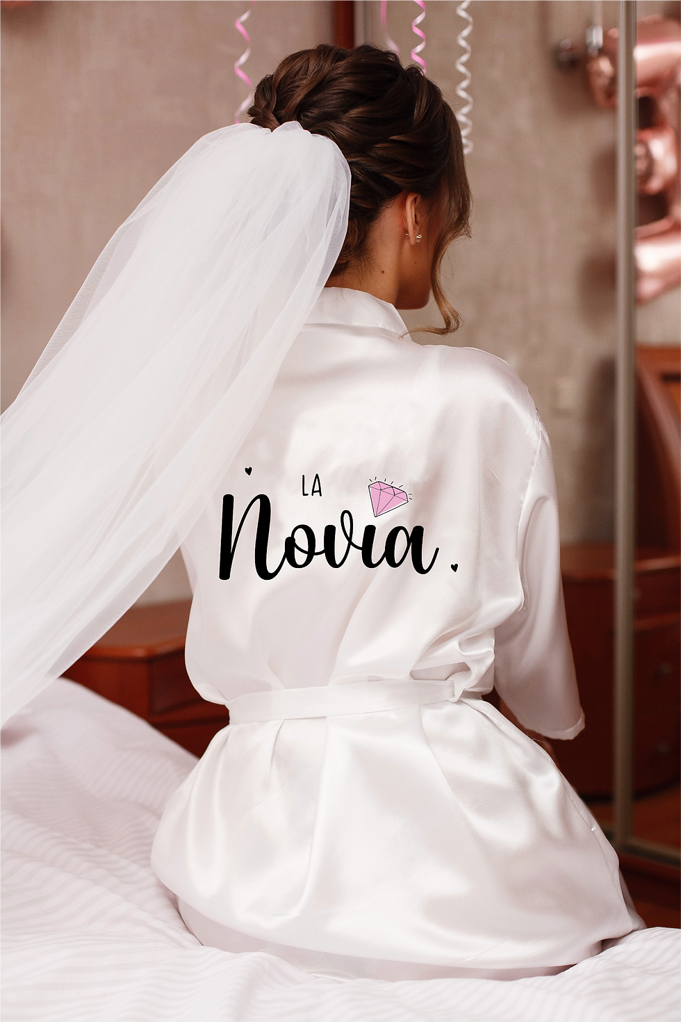 bata novia blanca presonalizada