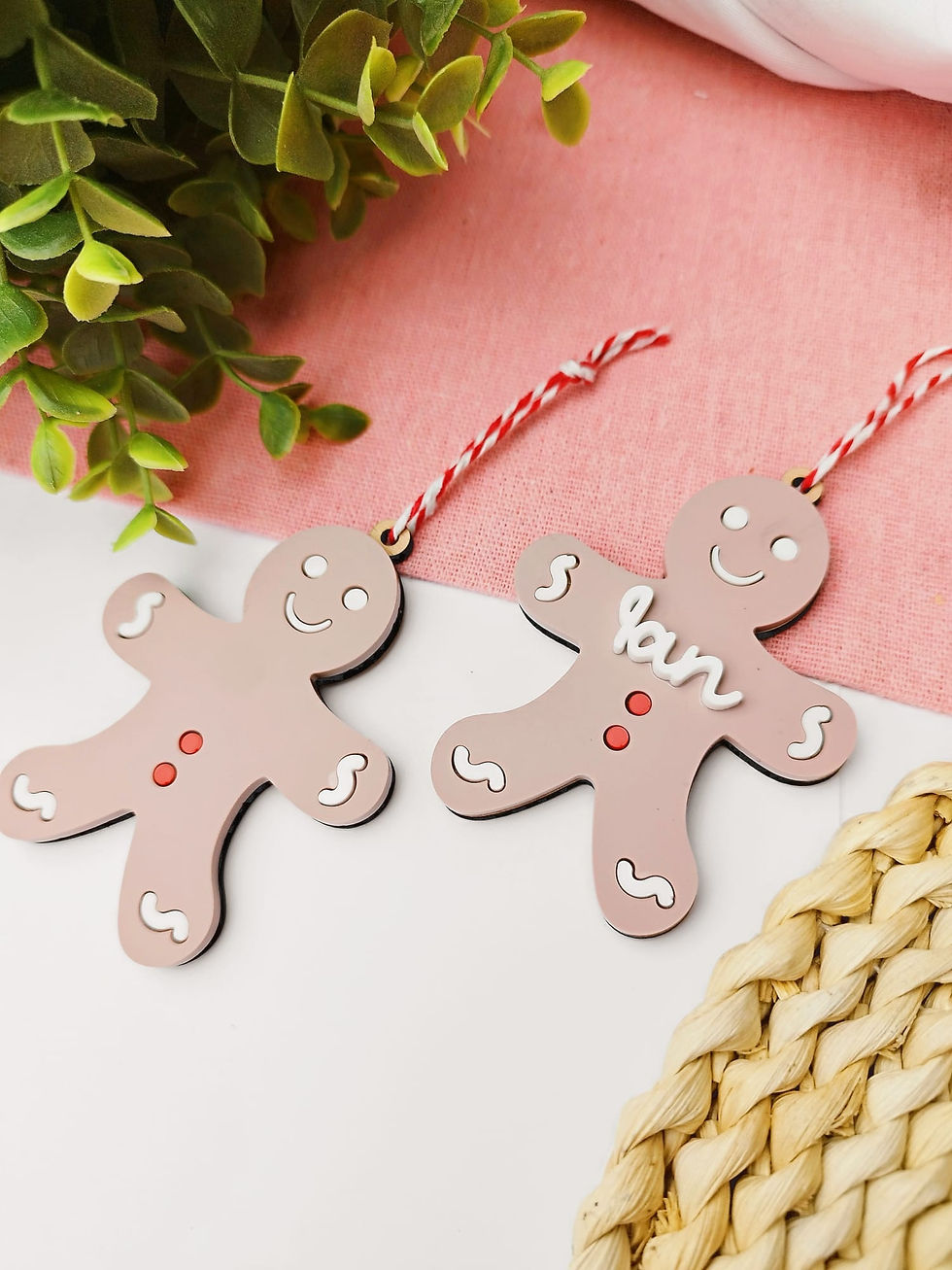 Miniatura: bola navidad en forma de galleta de jengibre personalizada para regalo de navidad