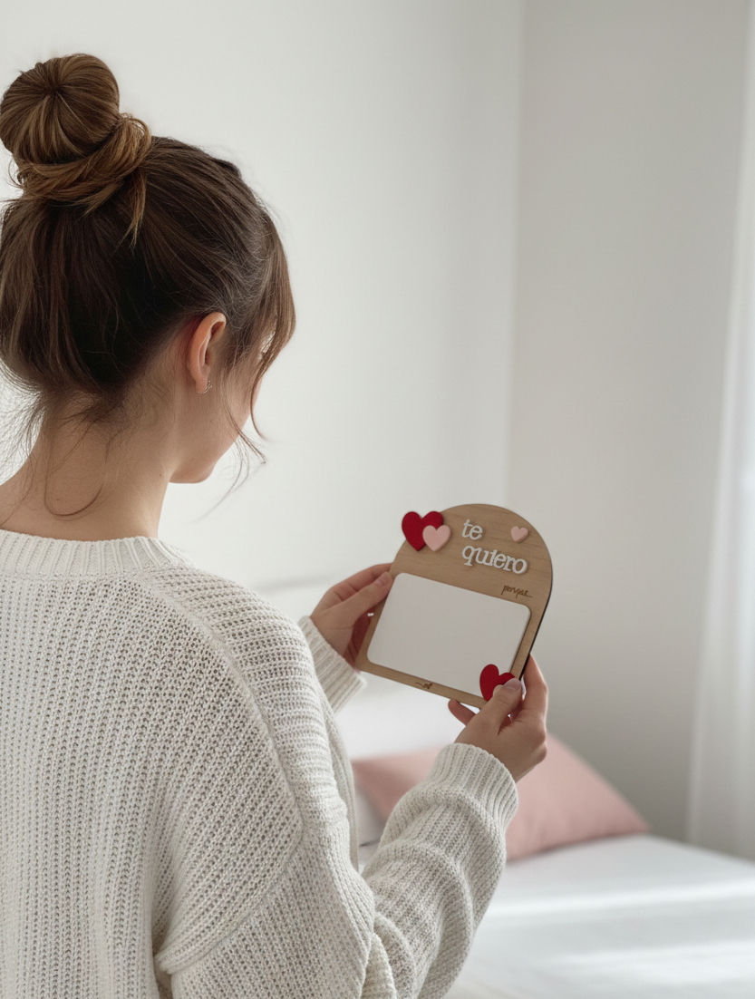 Miniatura: placa madera regalo san valentin te quiero porque...