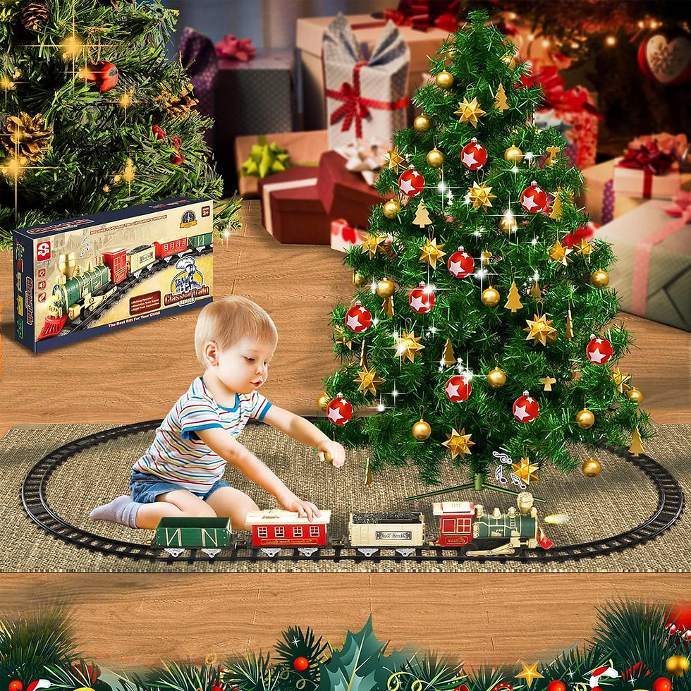Thumbnail: JUQU Train Set-Electric Train Sets for Boys 3 Carts &10 Tracks