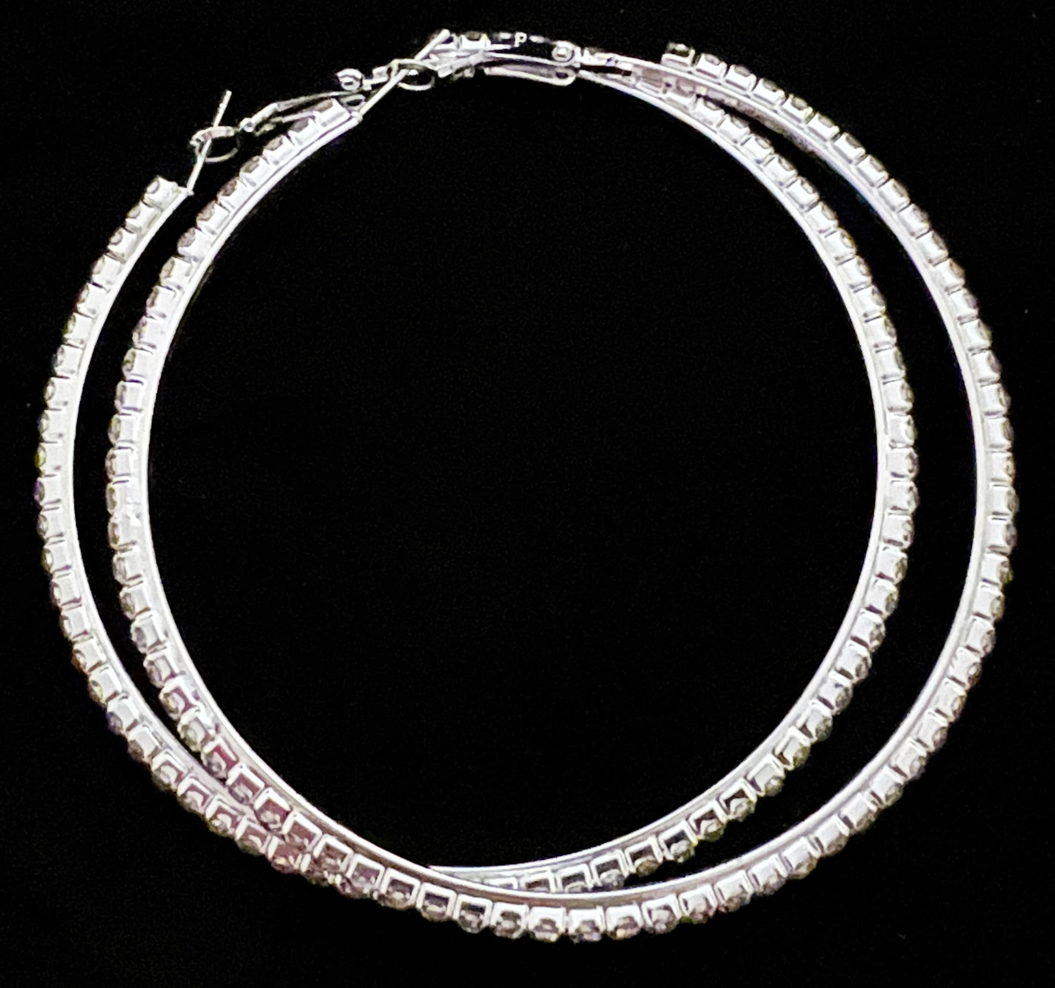7cm Bling Hoop Earrings