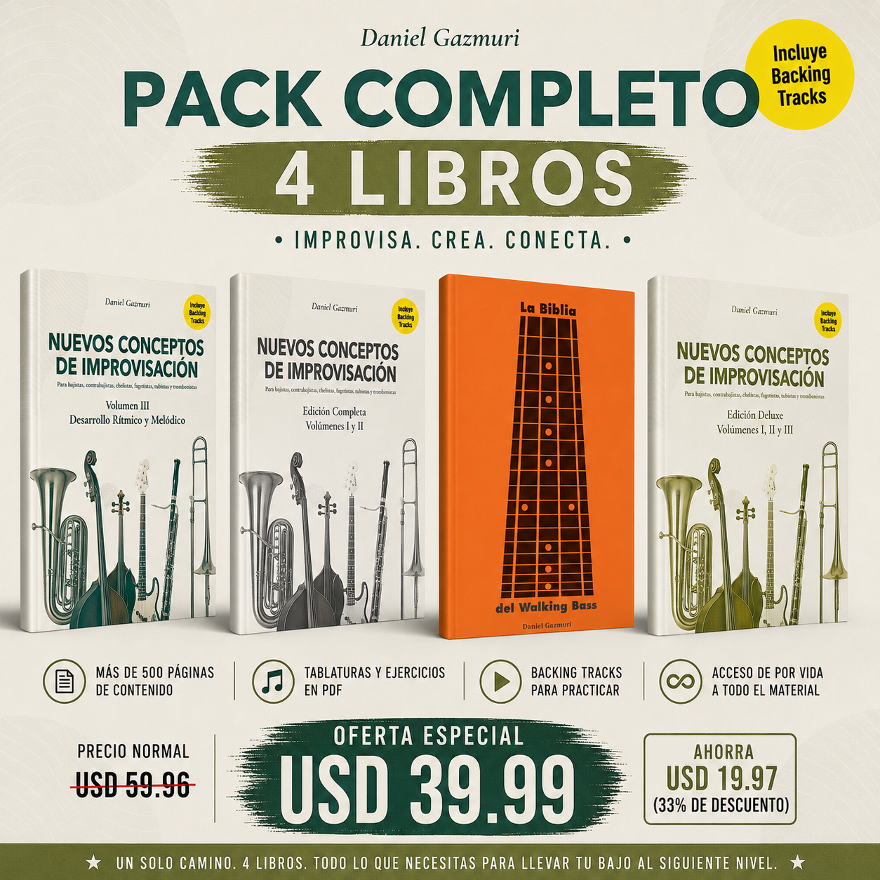🎸 Pack Completo – 4 Libros de Improvisación y Walking Bass