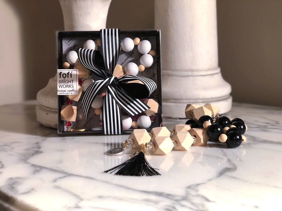 Thumbnail: GARLAND BEADS Evil Eye ‘KOMBOLOI’ Home Decor - Good Luck Gift, White Wood Bead