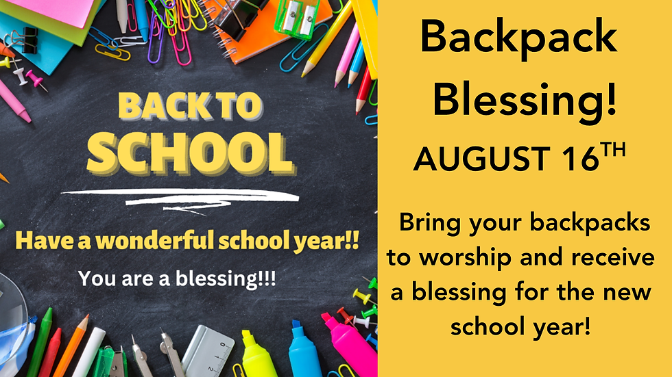 Blessing of the Backpacks!