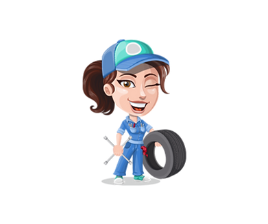 Cartoon Mechanic Girl