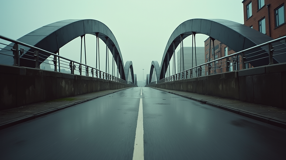 Eye-level view of the Black Sabbath Bridge in Birmingham