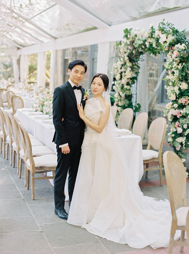 A Portrait of a couple at their reception at Graydon Hall Manor in Toronto