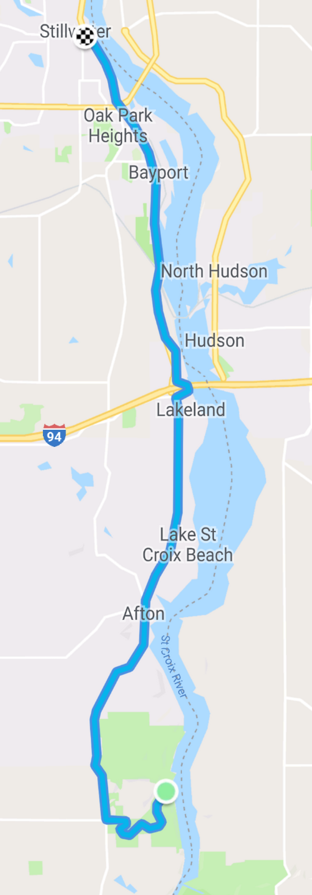 Ride from Afton State Park to Stillwater
