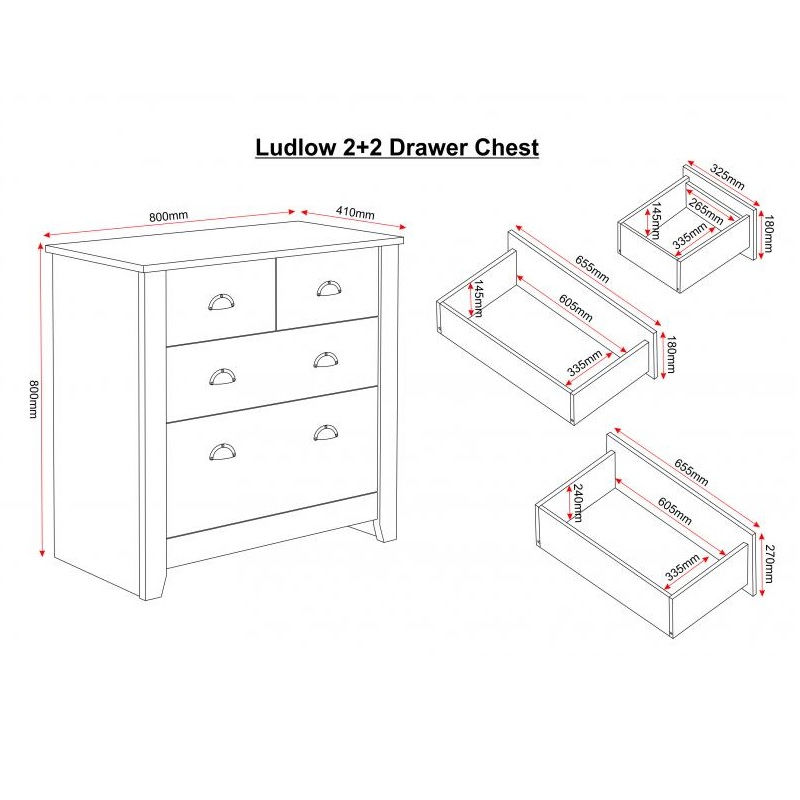 Thumbnail: Seconique Ludlow White/Oak Trio Bedroom Set