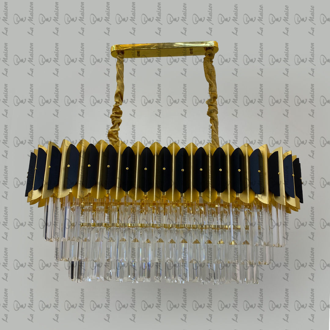 نجفة مدرج أسود فى ذهبى كريستال 