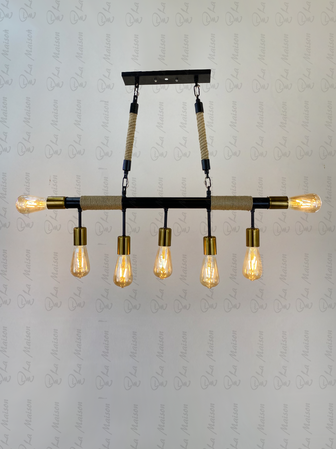 نجفة 7 لمبة مودرن اسود + دبارة