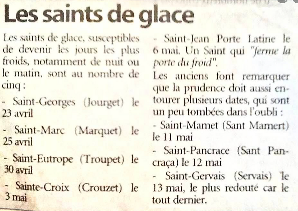 Les saints de glace