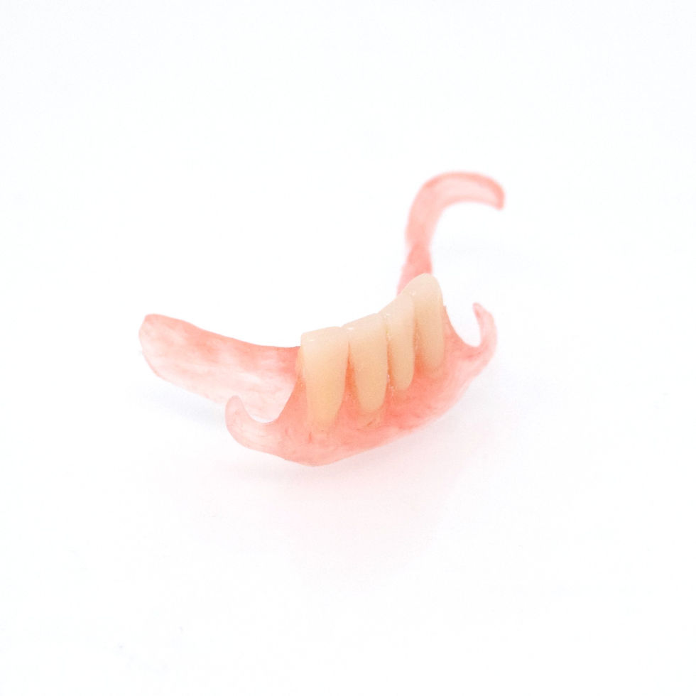 Flexible lower partial restoring four lower incisors