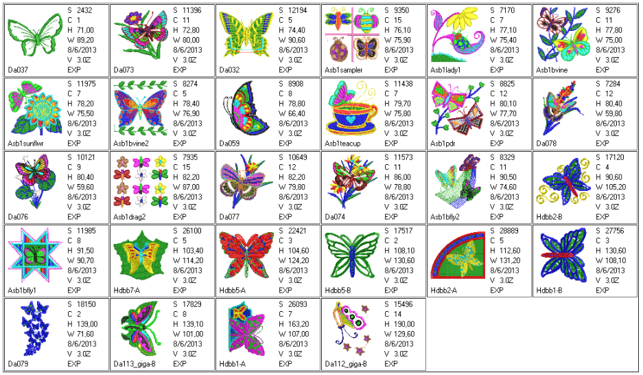 Miniatura: Mariposas 55 ud.