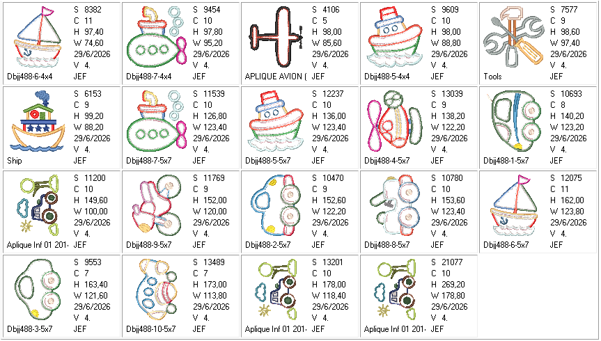 Miniatura: Apliques Vehículos Infantiles 40 ud.