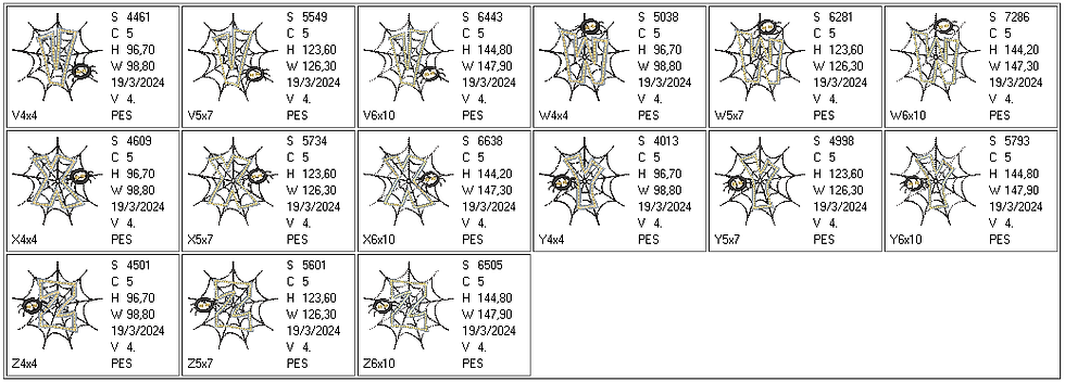 Miniatura: Alfabeto Araña Aplicado (3 tamaños)